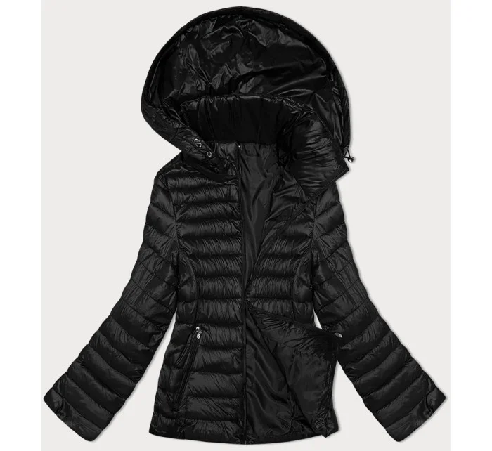 Černá dámská prošívaná bunda s odepínací kapucí model 19456753 - S'WEST Černá dámská prošívaná bunda s odepínací kapucí model 19456753 - S'WEST