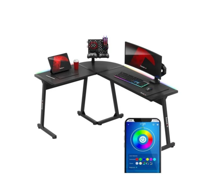 Herní stůl Hero model 21335676 Black RGB - Huzaro