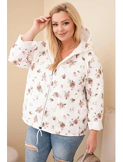 Plus veľkosť dámske jarné bundy s malým kvetinovým vzorom Fango