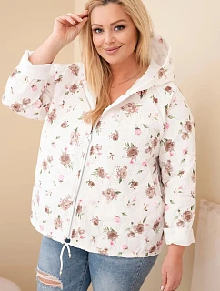 Dámská jarní bunda Plus Size s model 22043040 květinovým vzorem fango - K-Fashion