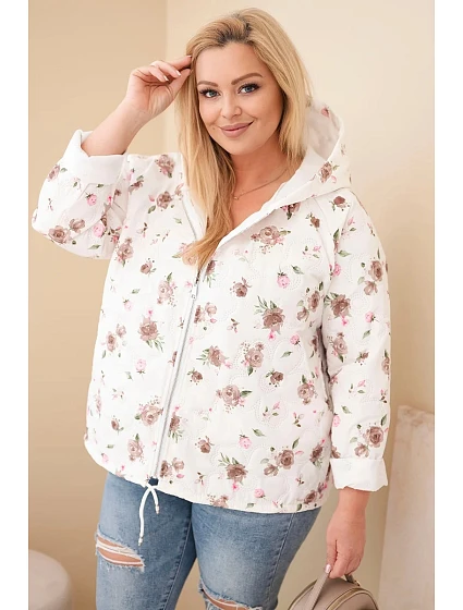 Plus veľkosť dámske jarné bundy s malým kvetinovým vzorom Fango