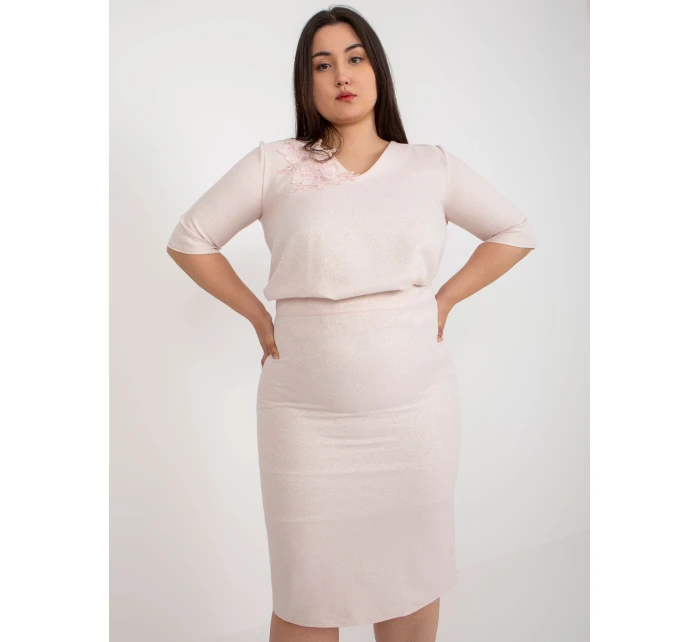 Sukňa LK SD 506697.95 svetlo ružová