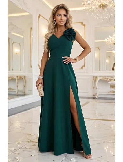 Dámské maxi šaty model 22147821 lahvově zelené - numoco