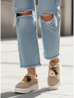 Dámske tenisky na platforme béžové FashionStreet ZY1419 Dámske tenisky na platforme béžové FashionStreet ZY1419