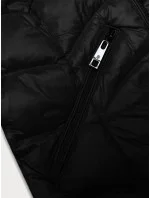 Černá prošívaná dámská bunda s kapucí pro přechodné období model 21247213 - Glakate