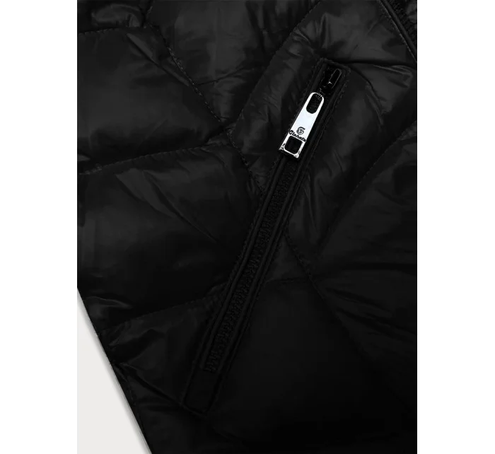 Černá prošívaná dámská bunda s kapucí pro přechodné období model 21247213 - Glakate