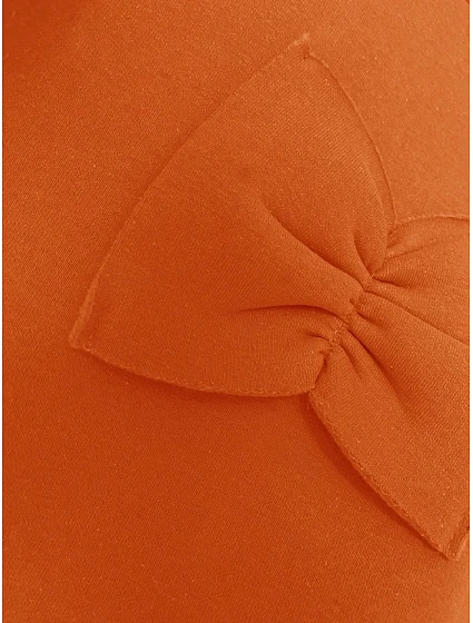 Teplá oranžová dámská mikina s mašlemi model 19742940 - MADE IN ITALY
