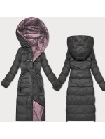 Obojstranná zimná bunda Minority s pruhmi Graphite Pink (M2-6519-27+52)