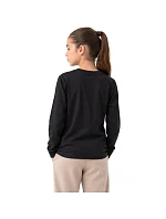 Dievčenské tričko s dlhým rukávom 4F F460 deep black 4FJWMM00TLONF460 20S