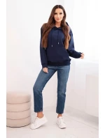 Dámska mikina s kapucňou a klokaním vreckom modrá Dámska mikina s kapucňou a klokaním vreckom modrá