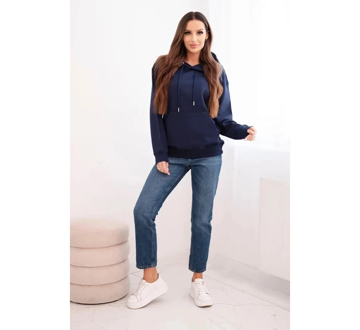 Dámska mikina s kapucňou a klokaním vreckom modrá Dámska mikina s kapucňou a klokaním vreckom modrá