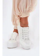 Dámské krajkové tenisky Big Star – bílé