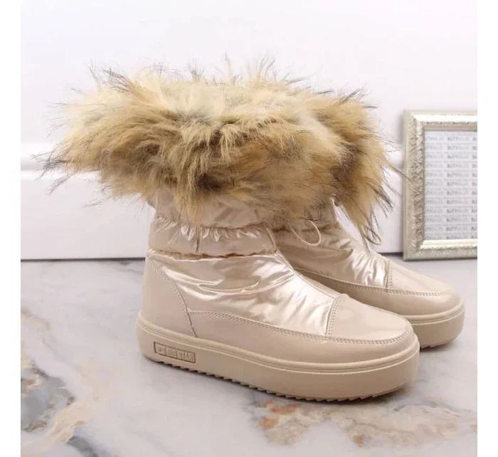 Dámske snežnice INT1924B s umelou kožušinou MM274380 Light beige - Big Star Dámske snežnice INT1924B s umelou kožušinou MM274380 Light beige - Big Star