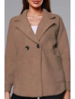 Tmavo béžový krátky prehoz cez oblečenie typu alpaka (CJ65)