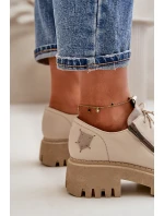 Półbuty Damskie Ze Skóry Naturalnej Beżowe Maciejka 06177-04