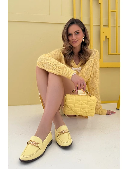 Dámské mokasíny s ozdobným detailem Žluté Rosynne