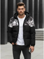 Pánska zimná bunda s kapucňou čierna FashionStreet TX5132