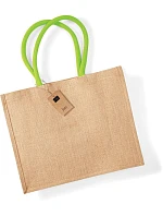 Westford Mill W 407 Jutová nákupná taška „Classic“ 50.0407 prírodná/limetkovozelená