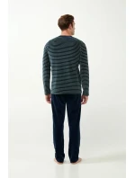 Sametové pruhované pyžamo model 20517127 - Vamp Sametové pruhované pyžamo model 20517127 - Vamp