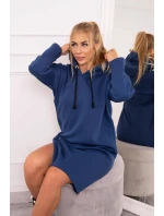 Šaty s kapucňou a bočným rázporkom z džínsoviny Šaty s kapucňou a bočným rázporkom z džínsoviny