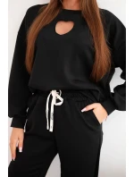 Dámská souprava model 21921202 s výřezem ve tvaru srdce černý - K-Fashion