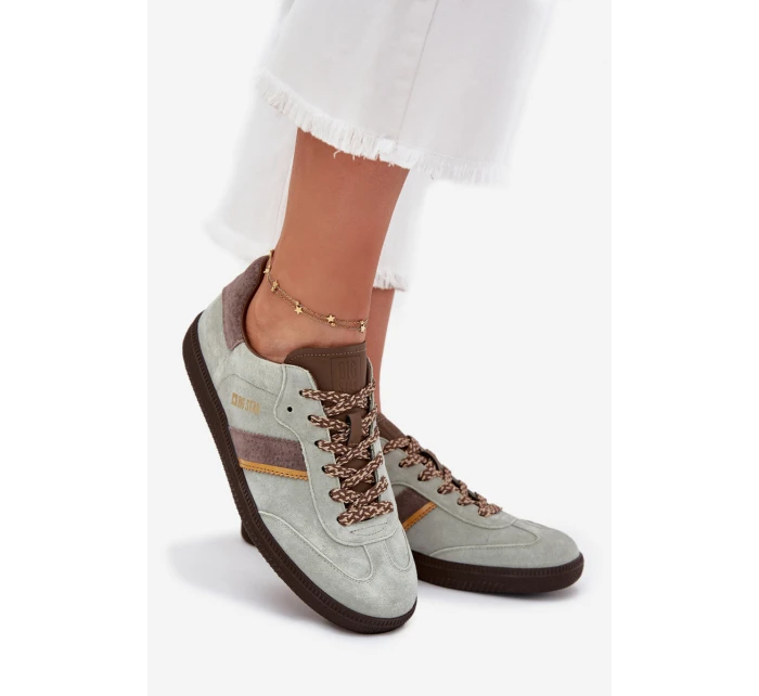Zamszowe Niskie Sneakersy Damskie Big Star SS274678 HI-POLY SYSTEM Miętowe