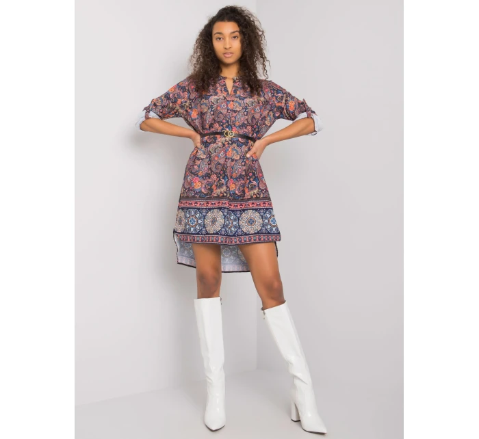 Sukienka DHJ SK model 21409518 granatowy - FPrice Sukienka DHJ SK model 21409518 granatowy - FPrice