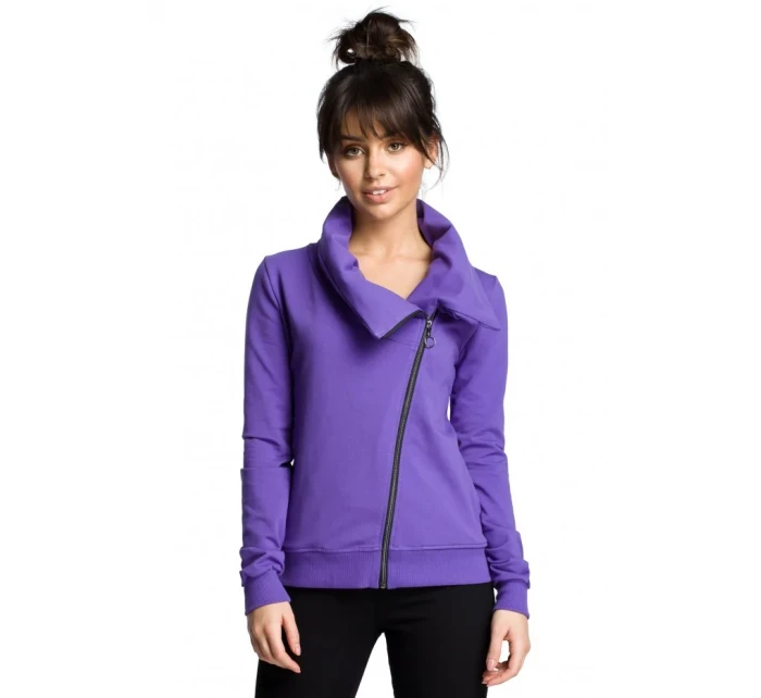 model 18001783 Mikina s kapucí na zip fialová - BeWear