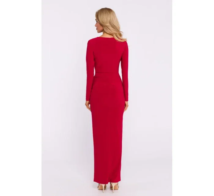M840 Maxi šaty s uzlom - červené
