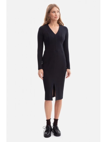 model 21379946 Pletené tužkové šaty černé - BeWear