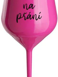 TEXT NA ŽELANIE - ružový nerozbitný pohár na víno 470 ml