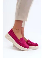 Dámské mokasíny model 21184641 fuchsia Step in style - SWEET SHOES Dámské mokasíny model 21184641 fuchsia Step in style - SWEET SHOES