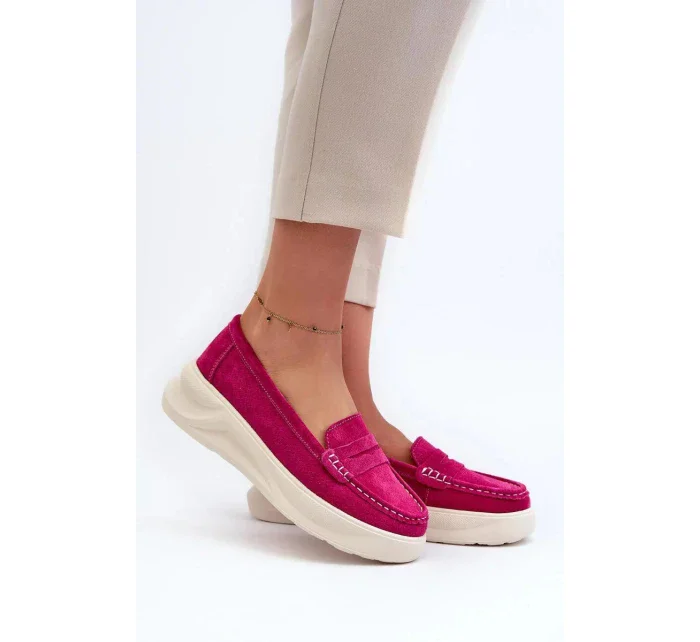 Dámské mokasíny model 21184641 fuchsia Step in style - SWEET SHOES Dámské mokasíny model 21184641 fuchsia Step in style - SWEET SHOES
