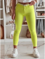 Dámské úzké kalhoty s páskem žlutá Dstreet model 21985328 - FashionStreet