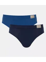 Pánske nohavičky GO Natural Brief C2P - BLUE - modré M008 - SLOGGI