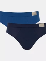 Pánske nohavičky GO Natural Brief C2P - BLUE - modré M008 - SLOGGI