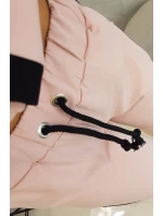 Športová sada s pruhmi tmavo púdrovo ružová