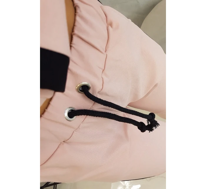 Športová sada s pruhmi tmavo púdrovo ružová