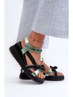 Dámské Sandály S Mašlí D&A model 21660365 Zelené - S.Barski Dámské Sandály S Mašlí D&A model 21660365 Zelené - S.Barski