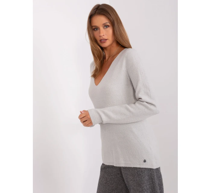 Sweter model 18990740 jasny szary - FPrice