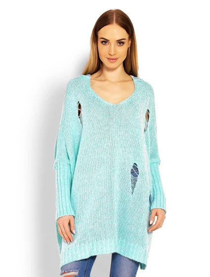 Dlhý sveter model 114563 PeeKaBoo