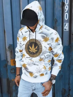 Pánska biela mikina s potlačou FashionStreet BX5317