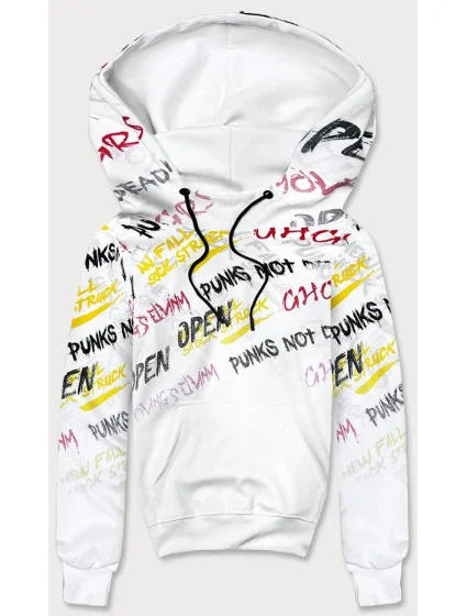 Bílá pánská mikina s potiskem model 18406772 - J.STYLE