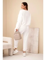 Dámska súprava z viskózy s kravatami ecru