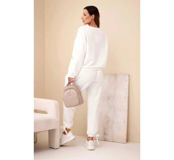 Dámska súprava z viskózy s kravatami ecru