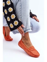 Damskie Zamszowe Mokasyny Pomarańczowe Lenvie
