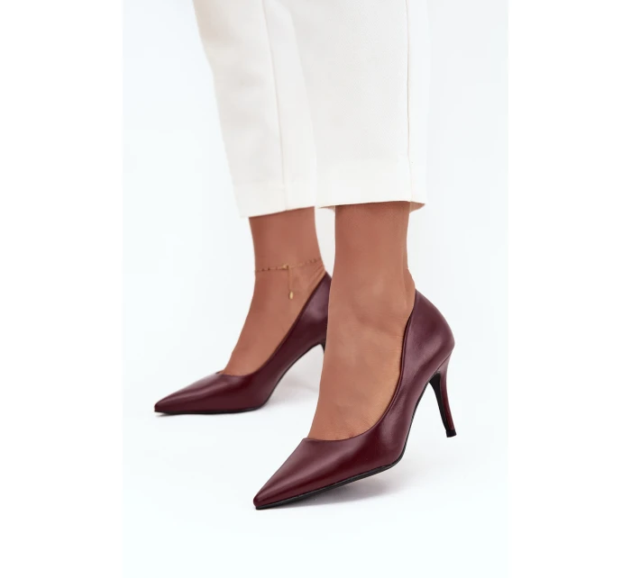 Dámské lodičky z eko kůže bordové model 21711396 - Boto Dámské lodičky z eko kůže bordové model 21711396 - Boto