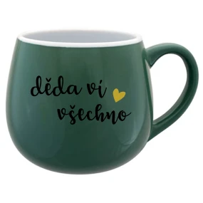 DĚDA VÍ VŠECHNO - zelený keramický hrníček 300 ml