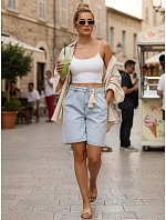 Dámske ležérne modré džínsové šortky FashionStreet SY0498