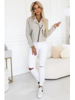 Semišové s dlouhými rukávy a zipy světle béžové model 21290283 - numoco basic Semišové s dlouhými rukávy a zipy světle béžové model 21290283 - numoco basic